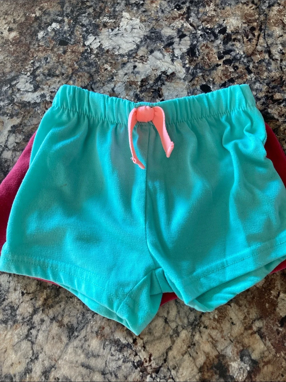 Girls' Three-Pack Shorts - Light Pink, Maroon, Aqua Green